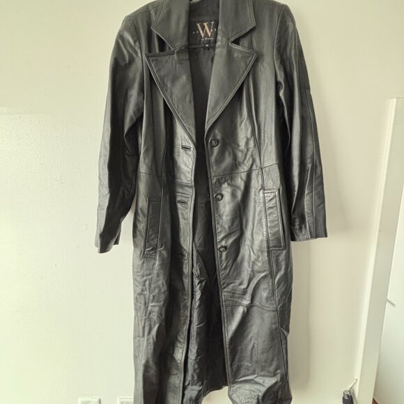 New York Full Leather Long Coat - Great Condition - Picture 2 of 4